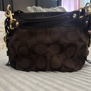 Vintage Coach Brown Signature Shoulder Bag